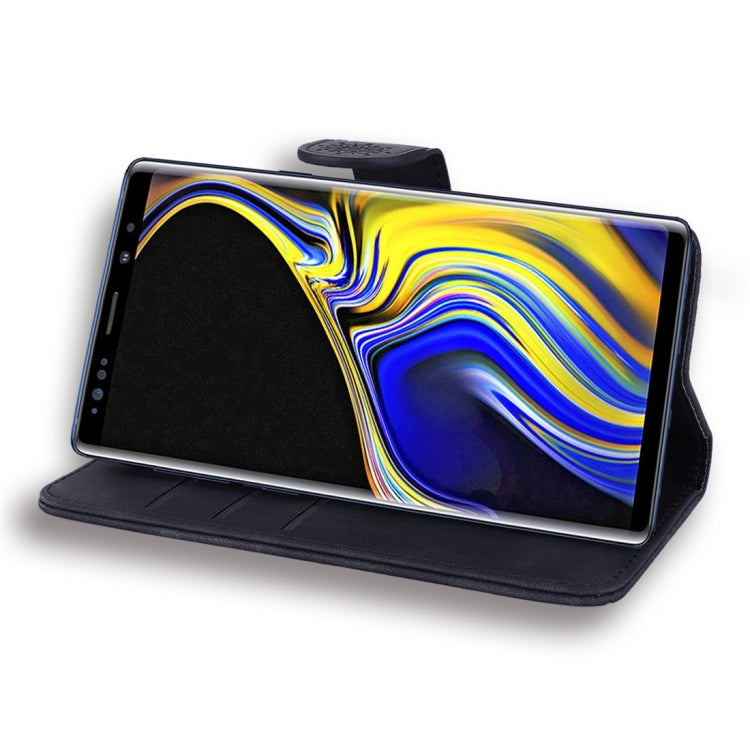 For Galaxy Note 9 Calf Pattern Diamond Mandala Double Folding Design Embossed Leather Case with Wallet & Holder & Card Slots