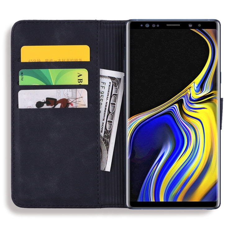 For Galaxy Note 9 Calf Pattern Diamond Mandala Double Folding Design Embossed Leather Case with Wallet & Holder & Card Slots