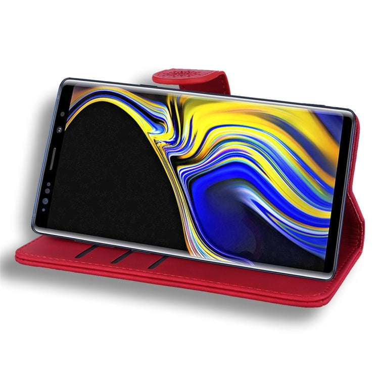 For Galaxy Note 9 Calf Pattern Diamond Mandala Double Folding Design Embossed Leather Case with Wallet & Holder & Card Slots