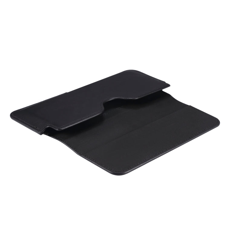 Universal Cow Leather Horizontal Mobile Phone Leather Case Waist Bag For 6.1 inch and Below Phones