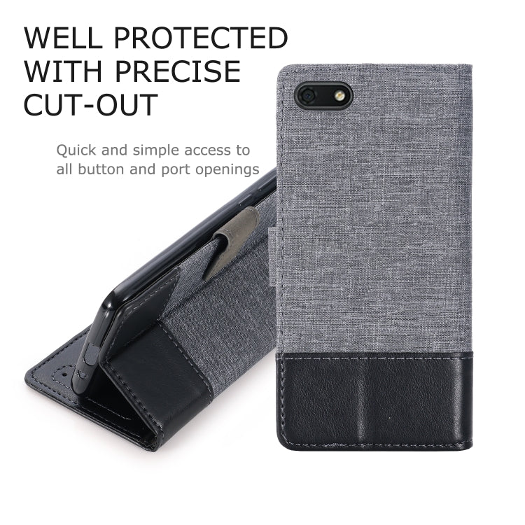 For Huawei Y5 lite (2018) MUXMA MX102 Horizontal Flip Canvas Leather Case with Stand & Card Slot & Wallet Function