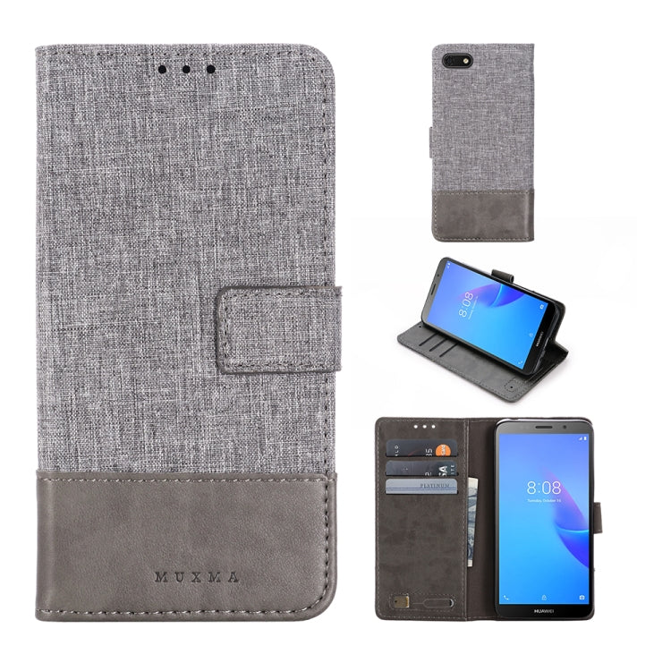 For Huawei Y5 lite (2018) MUXMA MX102 Horizontal Flip Canvas Leather Case with Stand & Card Slot & Wallet Function