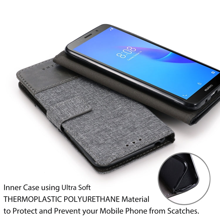 For Huawei Y5 lite (2018) MUXMA MX102 Horizontal Flip Canvas Leather Case with Stand & Card Slot & Wallet Function