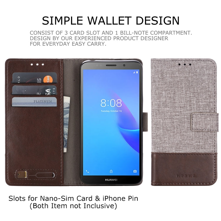 For Huawei Y5 lite (2018) MUXMA MX102 Horizontal Flip Canvas Leather Case with Stand & Card Slot & Wallet Function