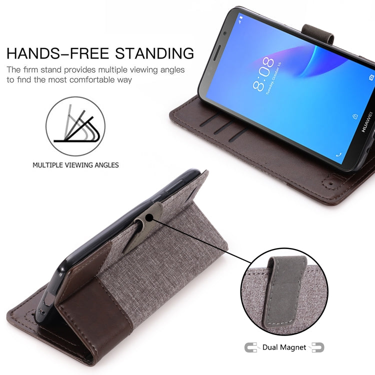 For Huawei Y5 lite (2018) MUXMA MX102 Horizontal Flip Canvas Leather Case with Stand & Card Slot & Wallet Function