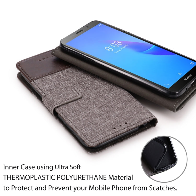 For Huawei Y5 lite (2018) MUXMA MX102 Horizontal Flip Canvas Leather Case with Stand & Card Slot & Wallet Function