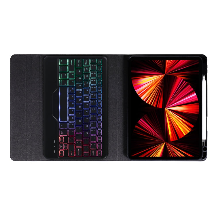 B07S Splittable Backlight Bluetooth Keyboard Leather Tablet Case with Triangle Holder & Pen Slot For iPad 9.7 2018 & 2017 / Pro 9.7 / Air 2
