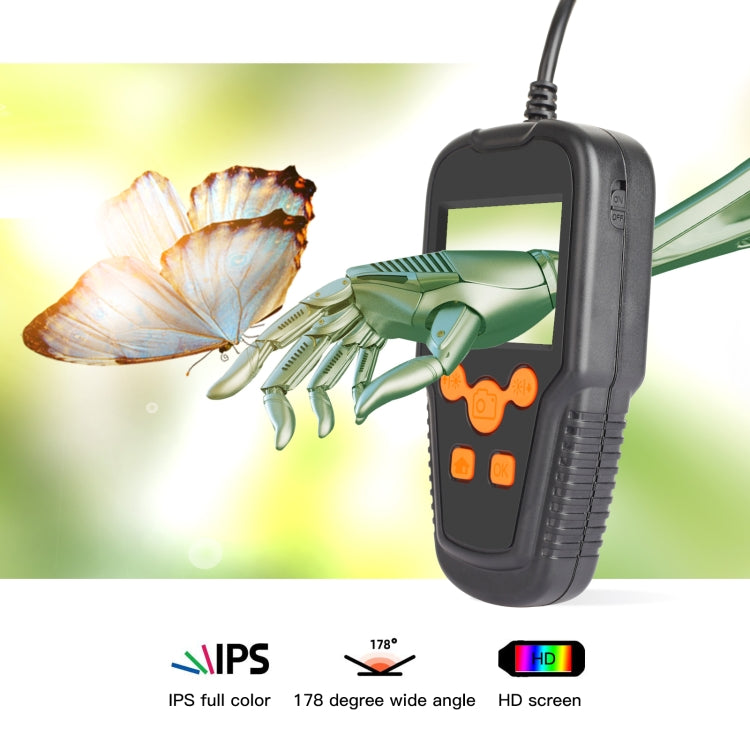 P60A 8mm 1080P 2.4 inch IPS Screen IP68 Waterproof HD Digital Endoscope, Length:2m Hard Cable