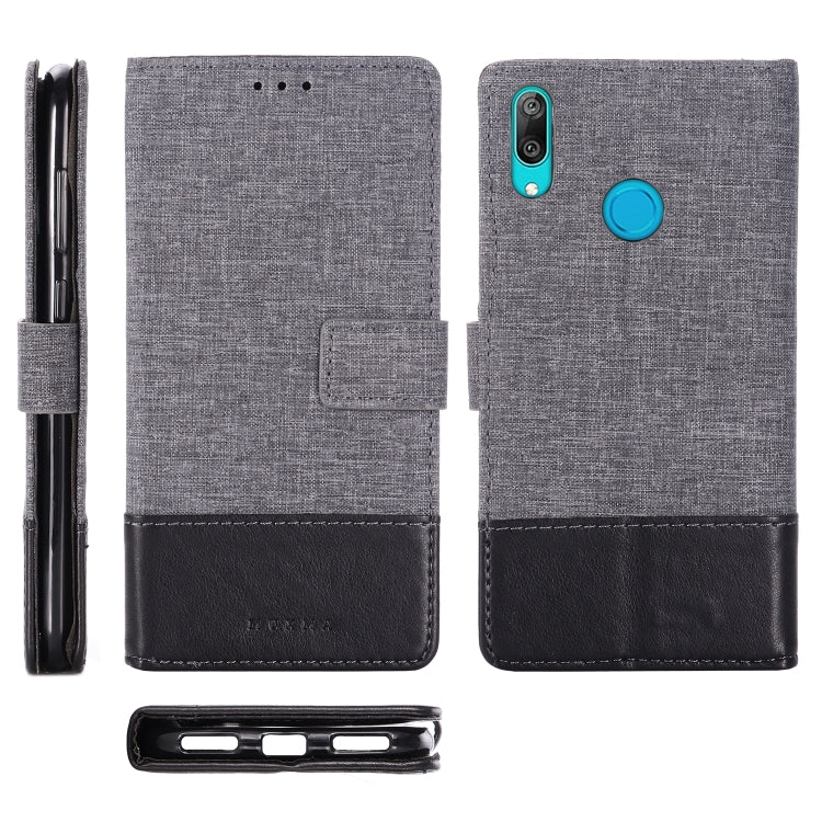 For Huawei Y7 Pro (2019) MUXMA MX102 Horizontal Flip Canvas Leather Case with Stand & Card Slot & Wallet Function