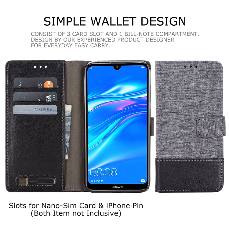 For Huawei Y7 Pro (2019) MUXMA MX102 Horizontal Flip Canvas Leather Case with Stand & Card Slot & Wallet Function