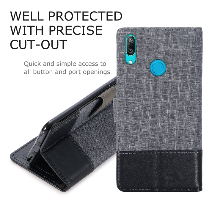 For Huawei Y7 Pro (2019) MUXMA MX102 Horizontal Flip Canvas Leather Case with Stand & Card Slot & Wallet Function