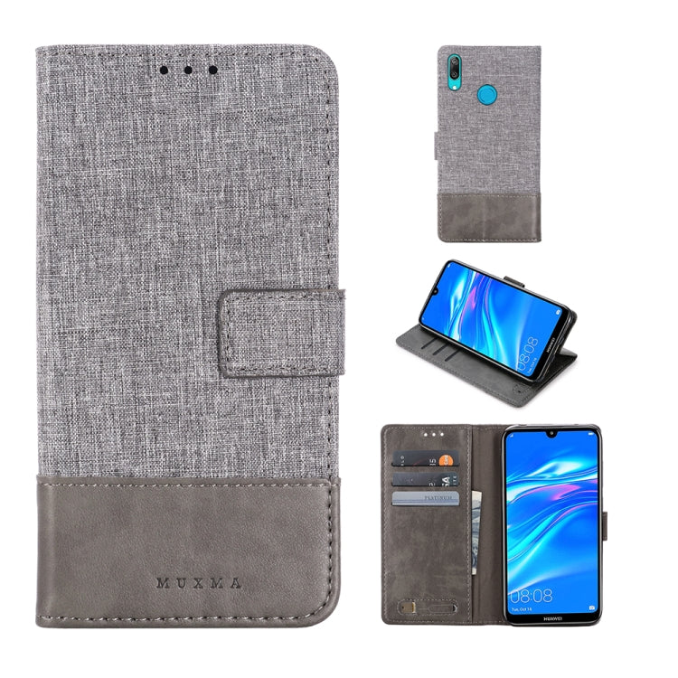 For Huawei Y7 Pro (2019) MUXMA MX102 Horizontal Flip Canvas Leather Case with Stand & Card Slot & Wallet Function