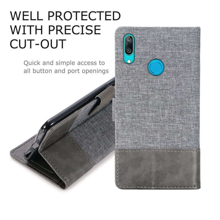 For Huawei Y7 Pro (2019) MUXMA MX102 Horizontal Flip Canvas Leather Case with Stand & Card Slot & Wallet Function