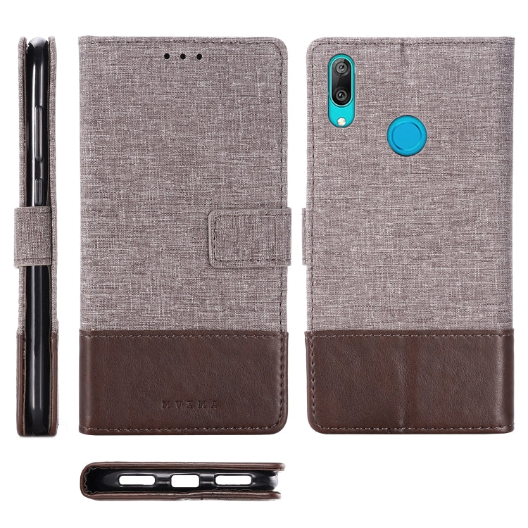 For Huawei Y7 Pro (2019) MUXMA MX102 Horizontal Flip Canvas Leather Case with Stand & Card Slot & Wallet Function