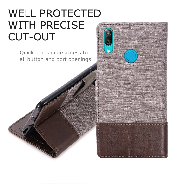 For Huawei Y7 Pro (2019) MUXMA MX102 Horizontal Flip Canvas Leather Case with Stand & Card Slot & Wallet Function