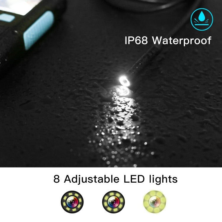 P60B 8mm 1080P 2.4 inch IPS Screen IP68 Waterproof HD Digital Endoscope, Length:10m Hard Cable