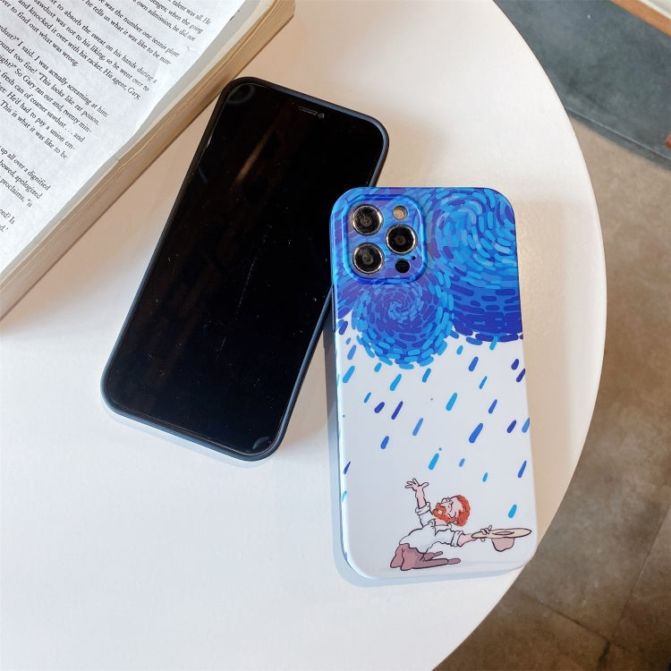 For iPhone 12 Illustration IMD TPU Protective Case
