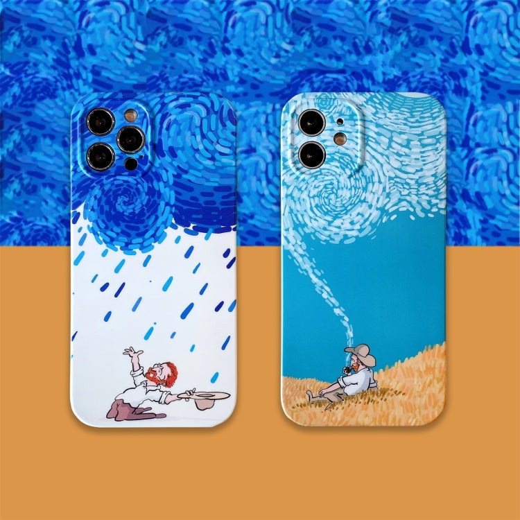 For iPhone 12 Illustration IMD TPU Protective Case