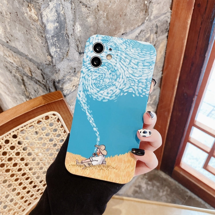 For iPhone 12 Pro Max Illustration IMD TPU Protective Case