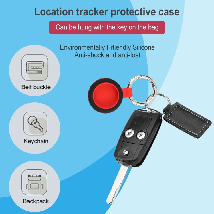 Dot Anti-scratch Shockproof Silicone Protective Cover Case with Keychain Hook Loop For AirTag
