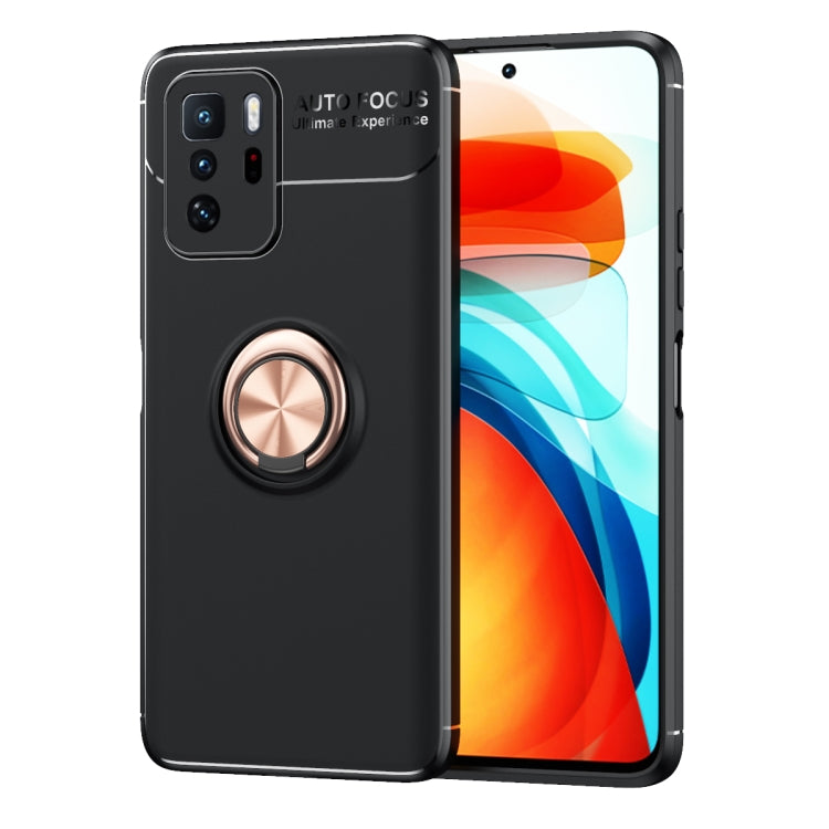 For Xiaomi Redmi Note 10 Pro China Metal Ring Holder 360 Degree Rotating TPU Case
