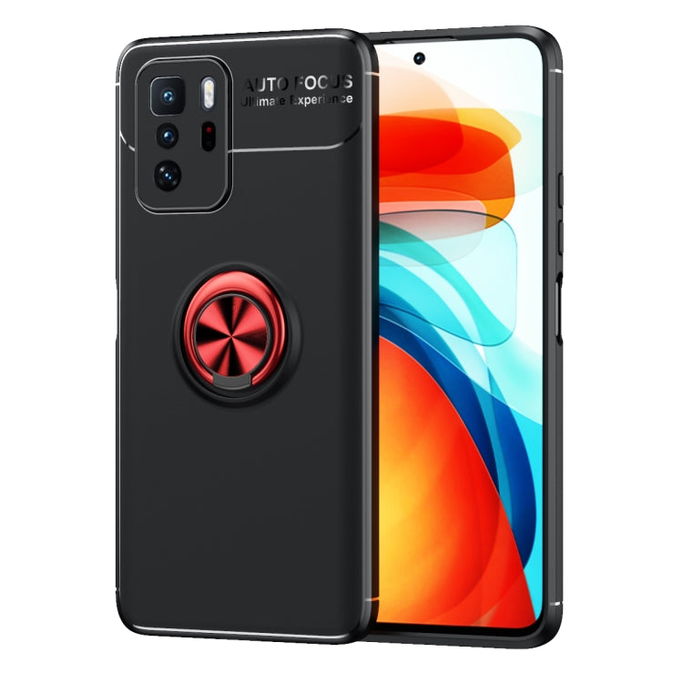For Xiaomi Redmi Note 10 Pro China Metal Ring Holder 360 Degree Rotating TPU Case