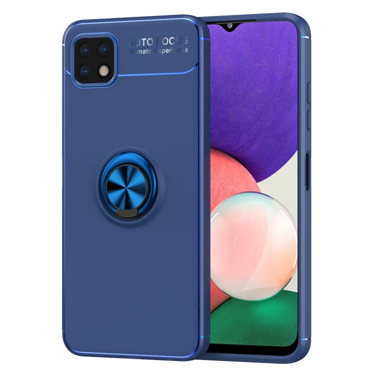 For Samsung Galaxy A22 5G Metal Ring Holder 360 Degree Rotating TPU Case