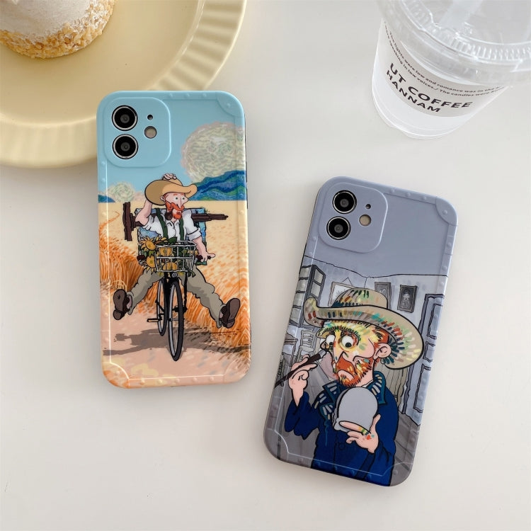 For iPhone 11 Pro Max Shockproof Oil painting TPU Protective Case