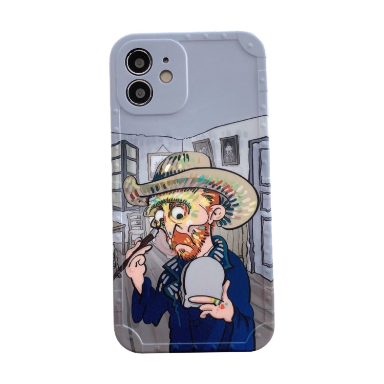 For iPhone 12 Shockproof Oil painting TPU Protective Case