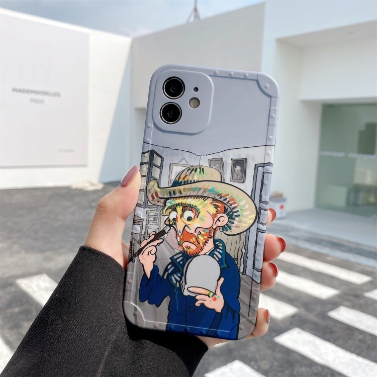 For iPhone 12 Pro Shockproof Oil painting TPU Protective Case