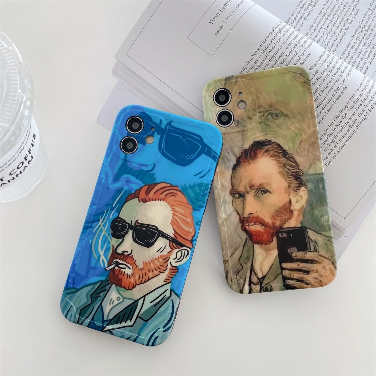 For iPhone 11 Pro Shockproof Oil painting TPU Protective Case