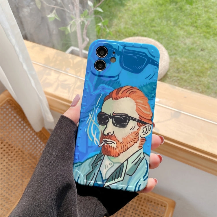 For iPhone 12 Shockproof Oil painting TPU Protective Case