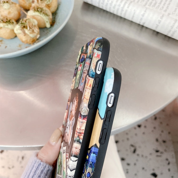For iPhone 11 Oil Painting IMD Straight TPU Protective Case (Looking Flowers)