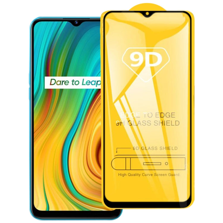 For OPPO Realme C3 9D Full Glue Full Screen Tempered Glass Film