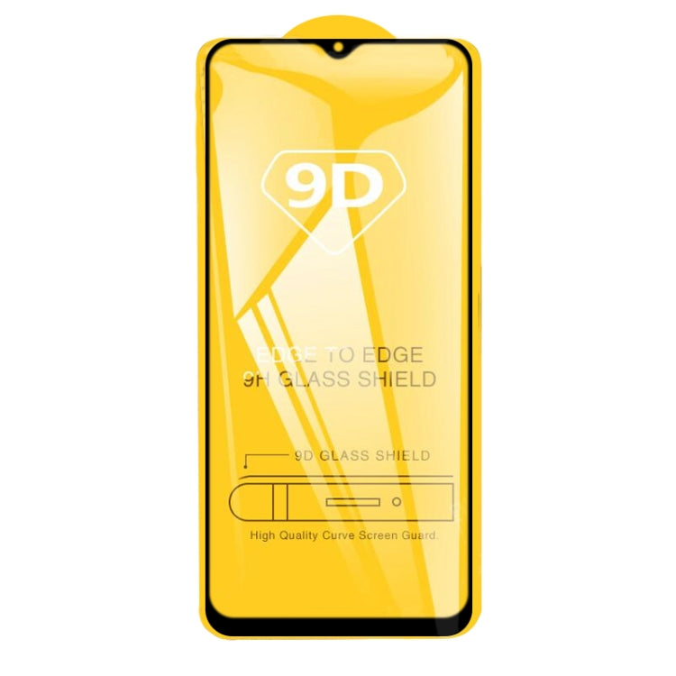 For OPPO Realme C3 25 PCS 9D Full Glue Full Screen Tempered Glass Film