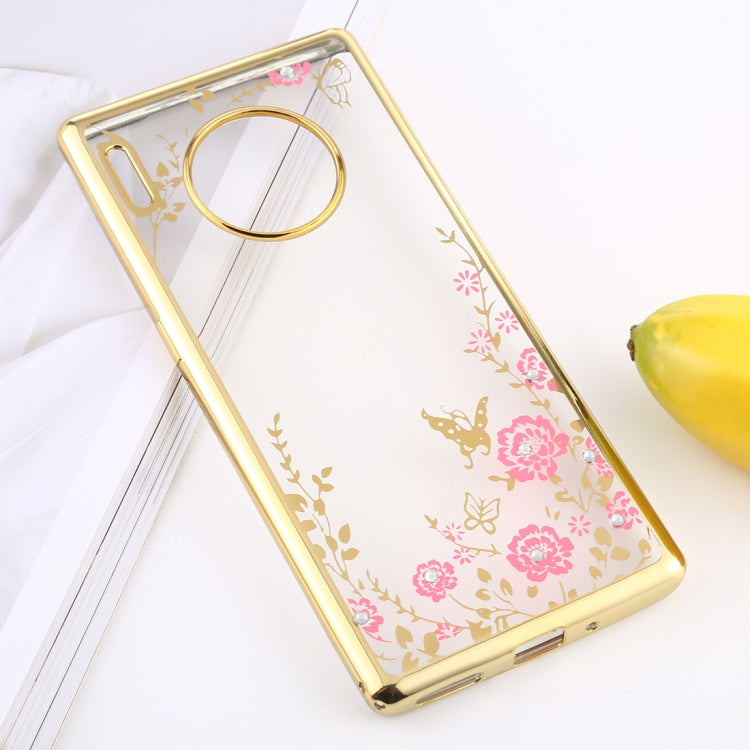 For Huawei Mate 30 Pro Flowers Patterns Electroplating Soft TPU Protective Cover Case