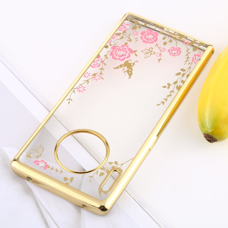 For Huawei Mate 30 Pro Flowers Patterns Electroplating Soft TPU Protective Cover Case