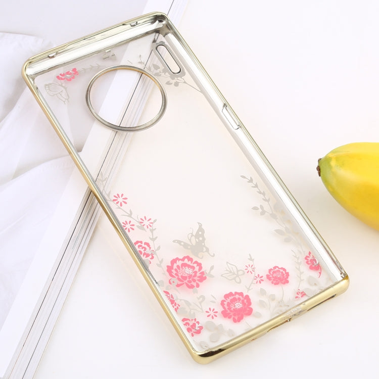 For Huawei Mate 30 Pro Flowers Patterns Electroplating Soft TPU Protective Cover Case