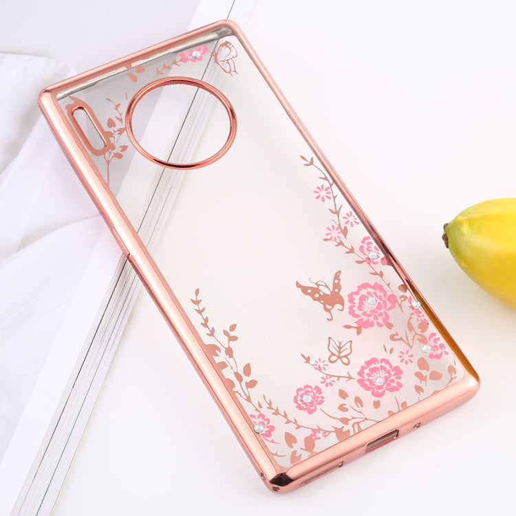 For Huawei Mate 30 Pro Flowers Patterns Electroplating Soft TPU Protective Cover Case