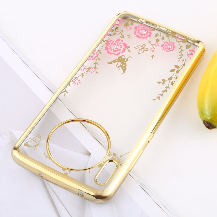 For Huawei Mate 30 Flowers Patterns Electroplating Soft TPU Protective Cover Case
