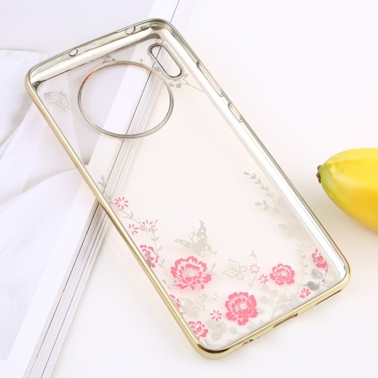For Huawei Mate 30 Flowers Patterns Electroplating Soft TPU Protective Cover Case