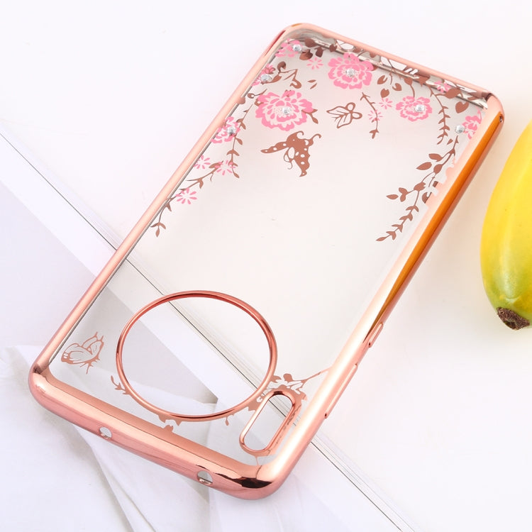 For Huawei Mate 30 Flowers Patterns Electroplating Soft TPU Protective Cover Case