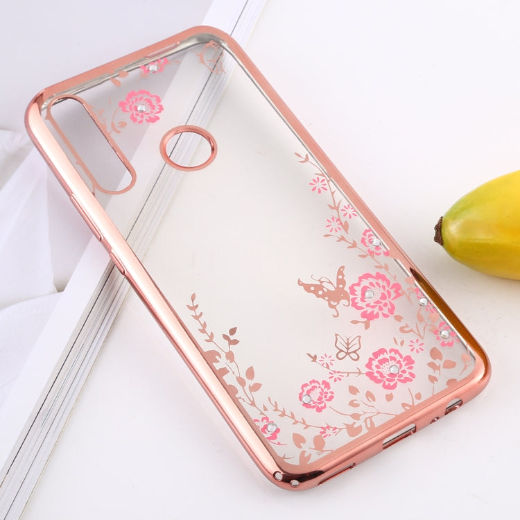 For Huawei Y9 Prime (2019)  Flowers Patterns Electroplating Soft TPU Protective Cover Case