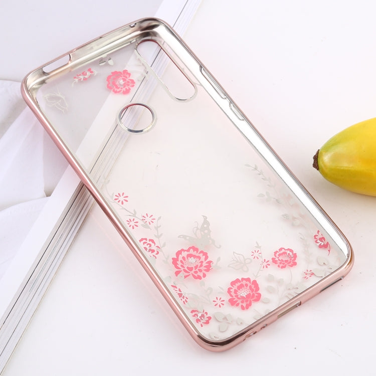 For Huawei Y9 Prime (2019)  Flowers Patterns Electroplating Soft TPU Protective Cover Case