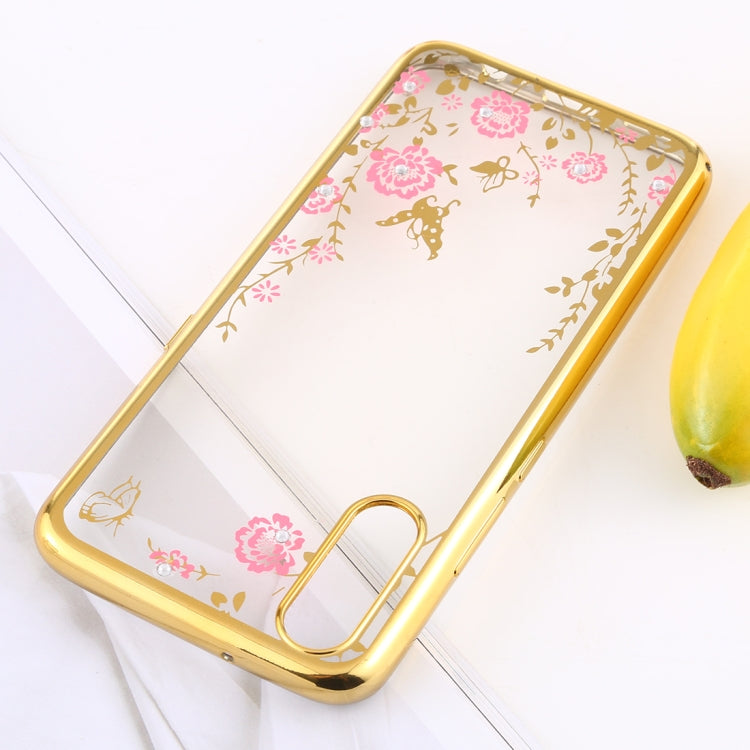 For Vivo iQOO Neo & Y7s Flowers Patterns Electroplating Soft TPU Protective Cover Case