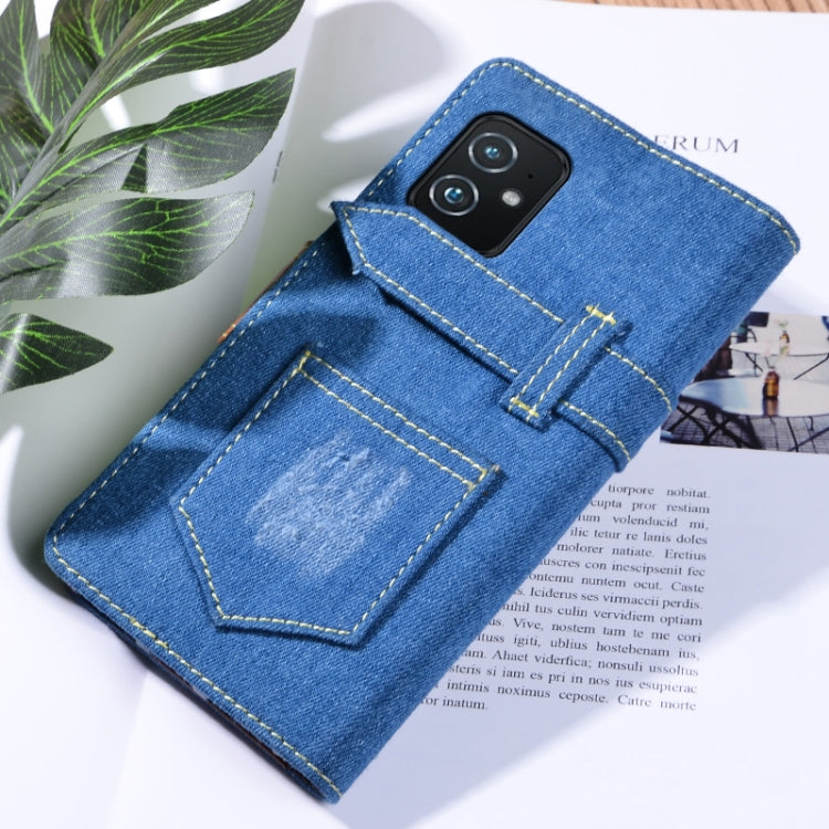 For Asus Zenfone 8 / ZS590KS Denim Horizontal Flip Leather Case with Holder & Card Slot & Wallet