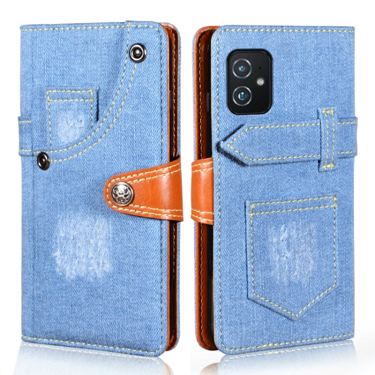For Asus Zenfone 8 / ZS590KS Denim Horizontal Flip Leather Case with Holder & Card Slot & Wallet