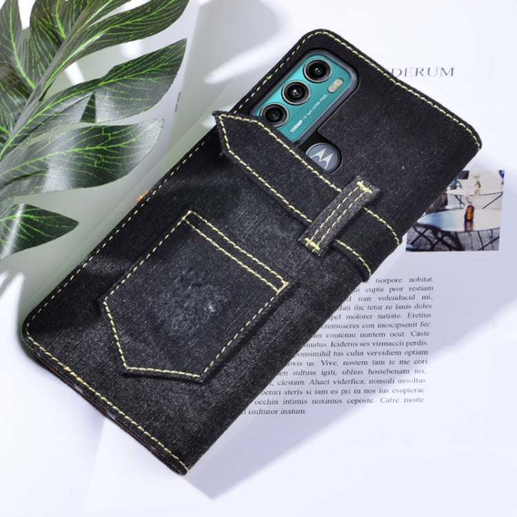 For Motorola Moto G60 / Moto G40 Fusion Denim Horizontal Flip Leather Case with Holder & Card Slot & Wallet