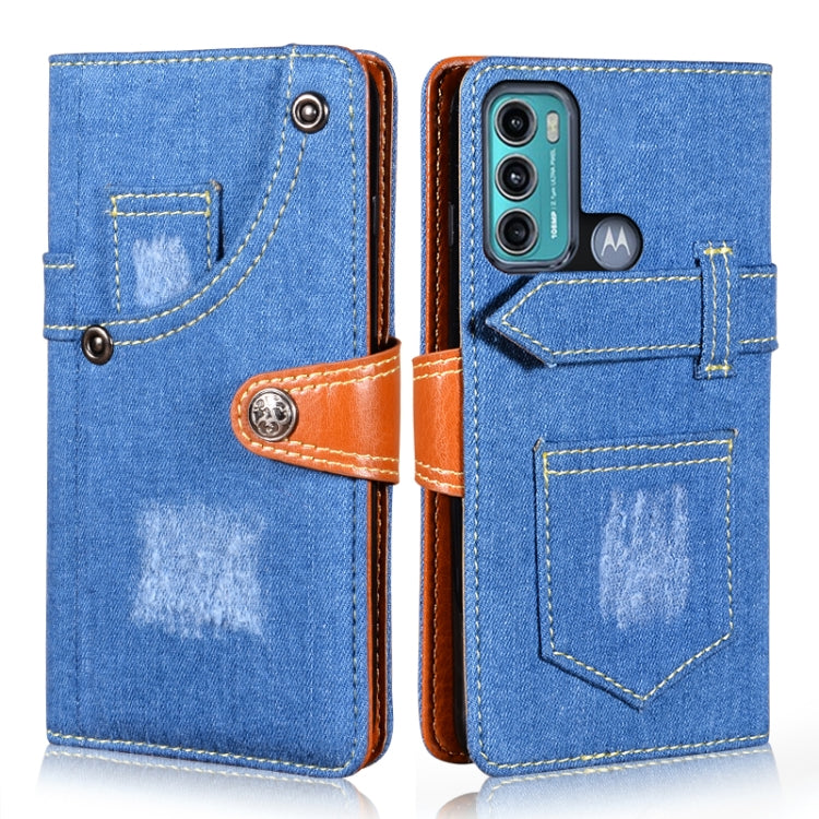 For Motorola Moto G60 / Moto G40 Fusion Denim Horizontal Flip Leather Case with Holder & Card Slot & Wallet