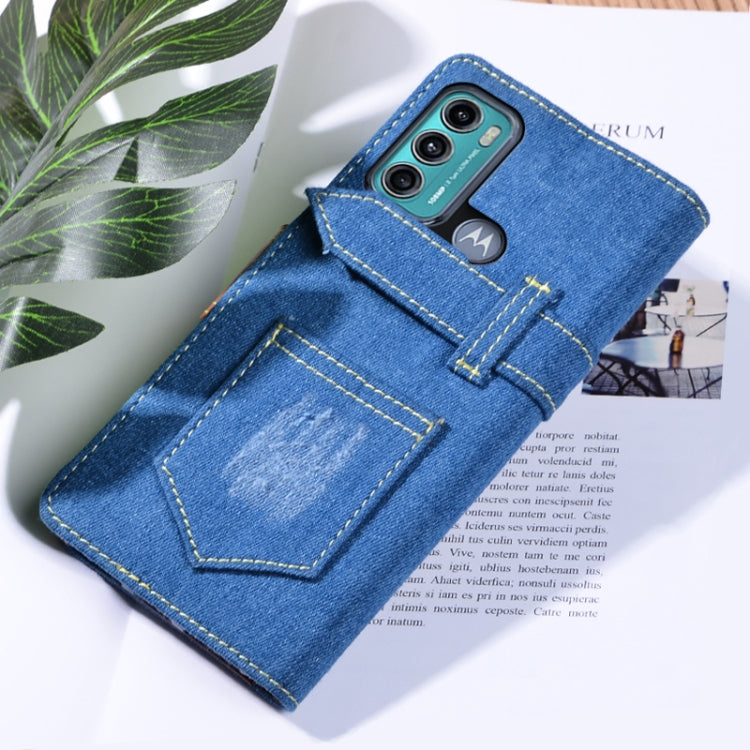 For Motorola Moto G60 / Moto G40 Fusion Denim Horizontal Flip Leather Case with Holder & Card Slot & Wallet